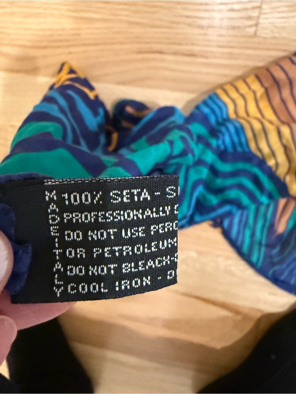 Missoni Silk Striped Multicolor Maxi Scarf - Blue/Green/Navy - Picture 4 of 4